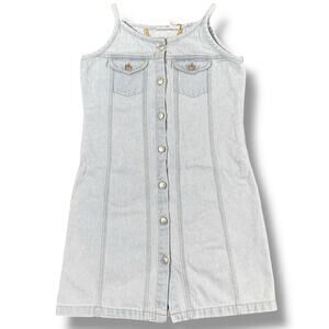 Vintage KRU Denim Dress Girls Sz‎ 12 Button Front 2000s Kids
